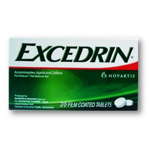 EXCEDRIN ( ACETYLSALICYLIC ACID 250 MG + CAFFEINE 65 MG + PARACETAMOL 250 MG ) 20 TABLETS